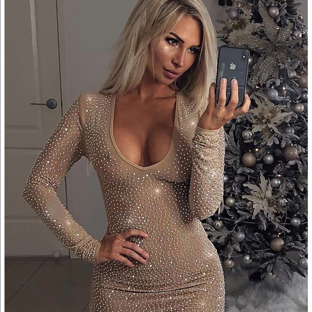 ISABELLA RHINE STONE DRESS